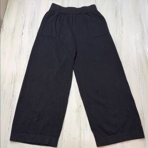 Kate Spade Black Knit Fabric Wide Leg Lounge Pants Sz M